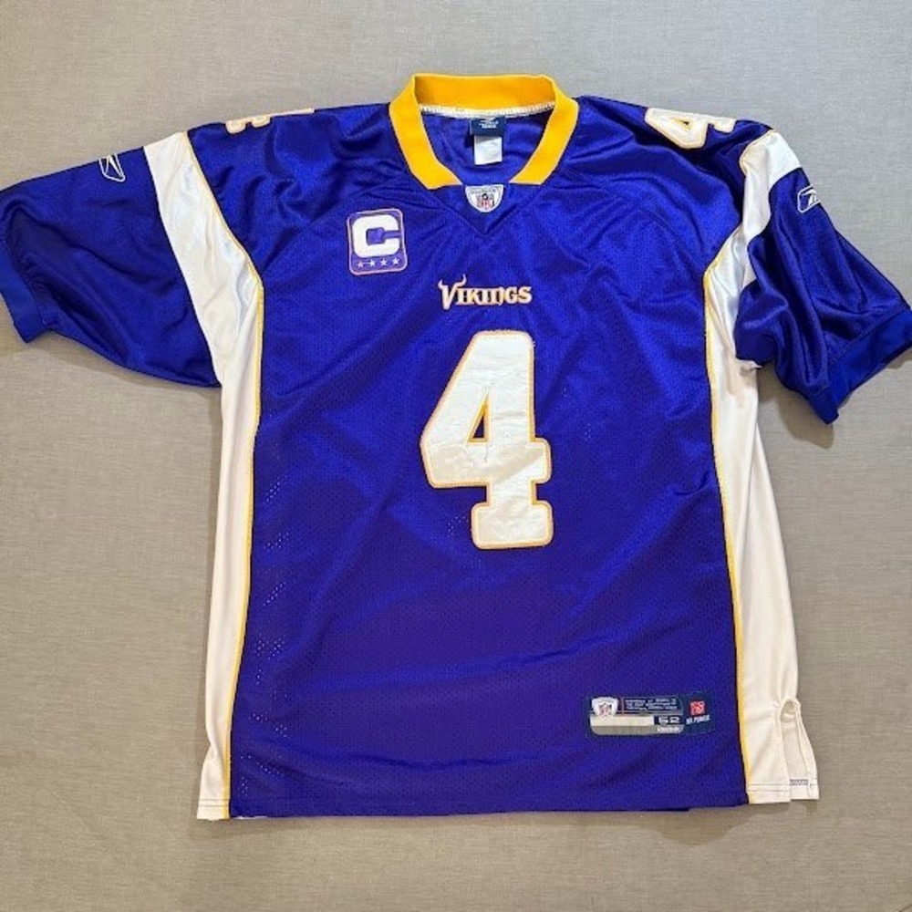 Minnesota Vikings Captain Farve #4 NFL Football Jersey‎ Mens 52 Reebok Purple